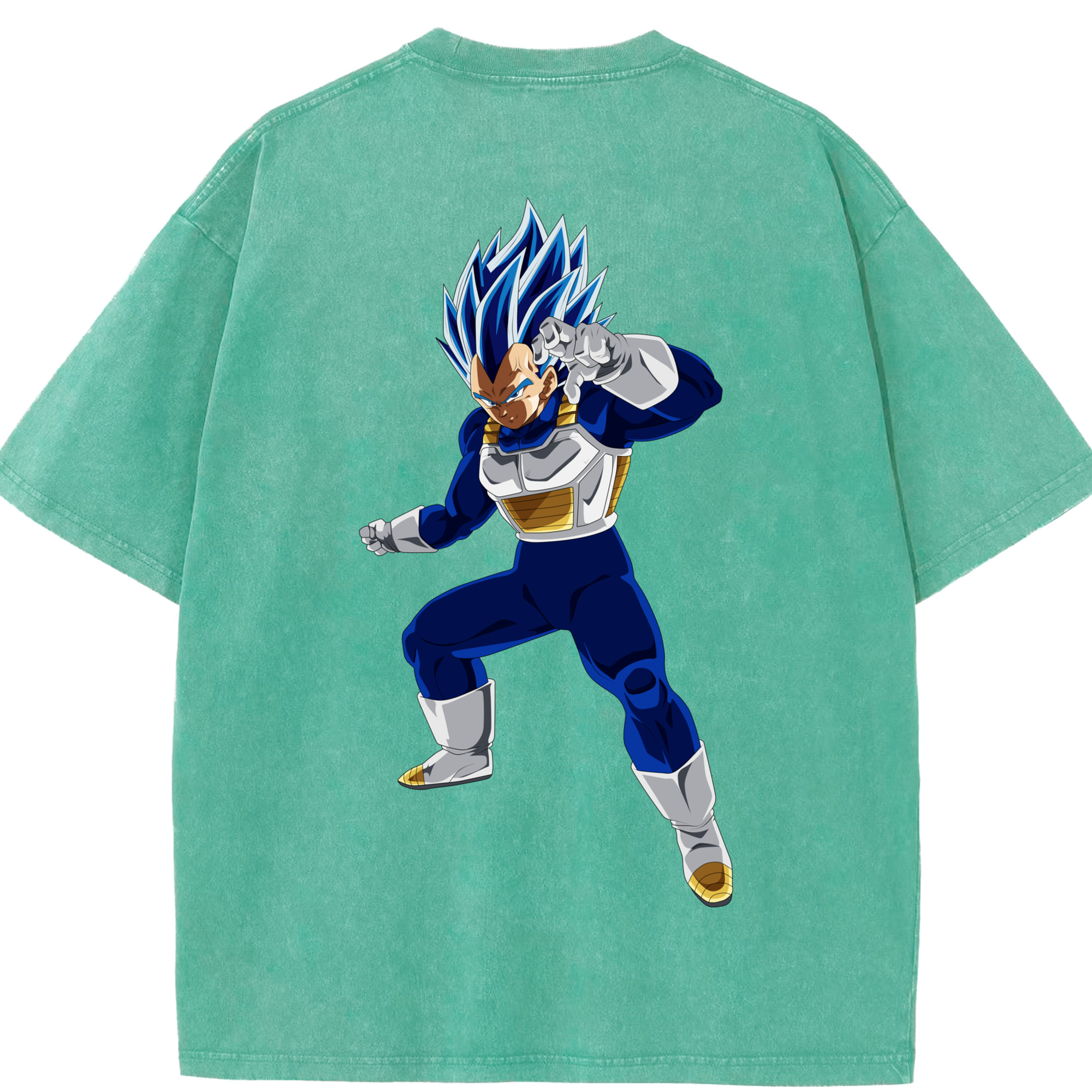 （画像用） ドラゴンボール ベジータ四世（Bejīta Yonsei）DRAGON BALL Vegeta IV 綿100% ヴィンテージ風 半袖Tシャツ（背面プリント）